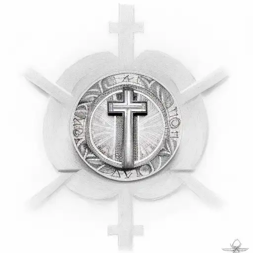 Christian Cross With The Name Nixon White With It