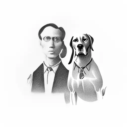 A Silhouette Of A Lawyer With A Hunting Dog By Their Side