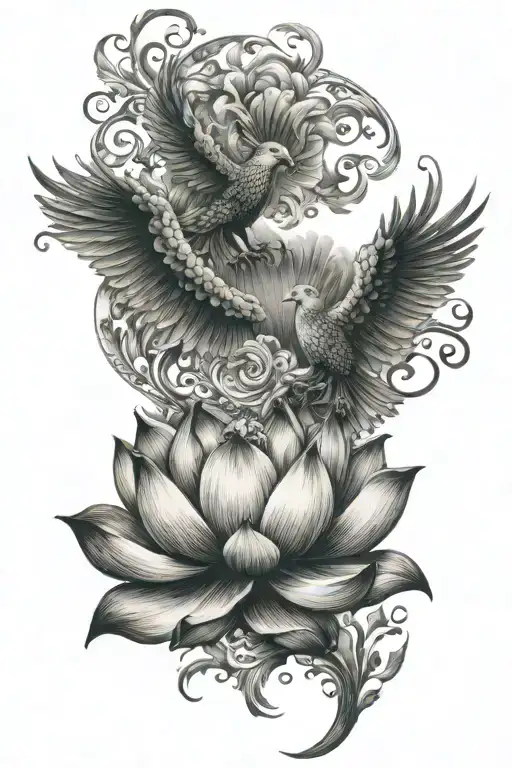 Lotus And Phoenix Rising