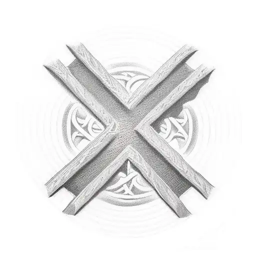 Middle Sized Christian Cross With Extention For Dates