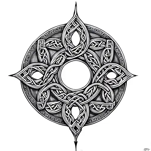 Elaborate Celtic Knot Circle In 3D Very Detailed Lines
