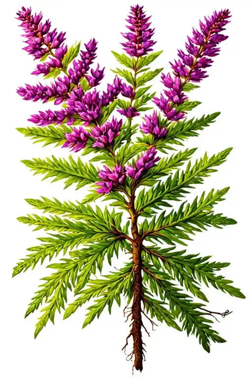 Single Stem Of Scottish Heather With Roots