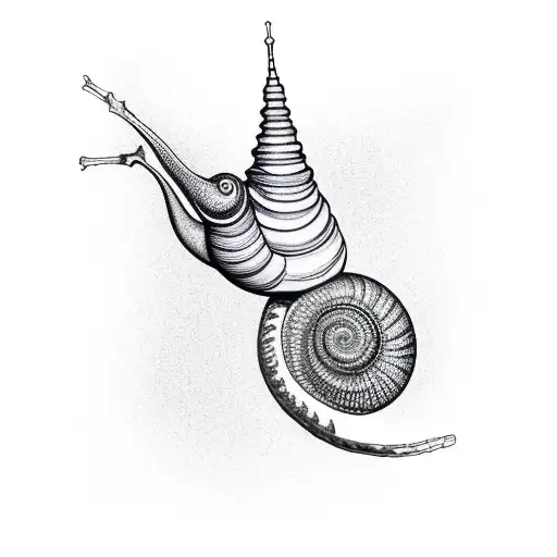 Snail With Color On A Branch