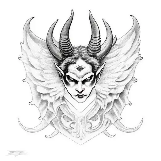 Devil Wearing A Angel Mask With Halo About The Horns
