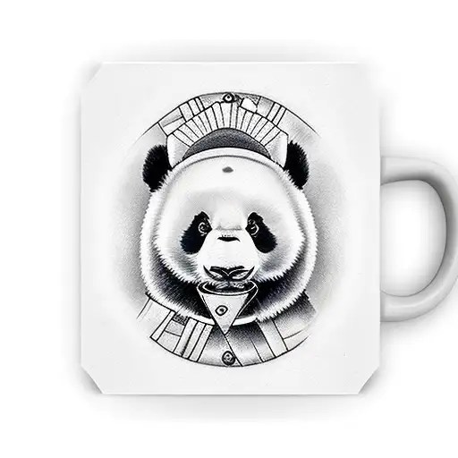 Panda With A Mug Of Beer In One Hand And Slice Of Pizza Inthe Other Hand