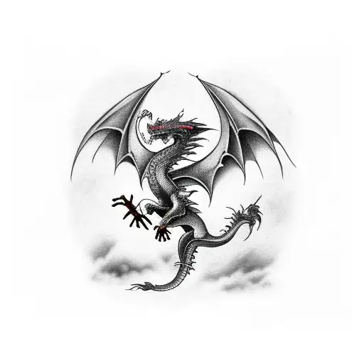 Dragon With Scary Background And Dark Meaning