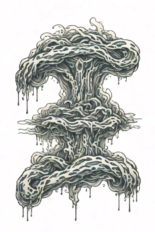 Lines Of Water Vertically Intertwining