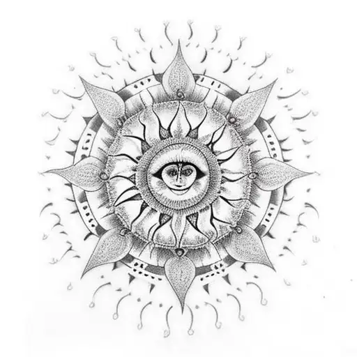 Manala Crown Chakra With Sun In The Centre
