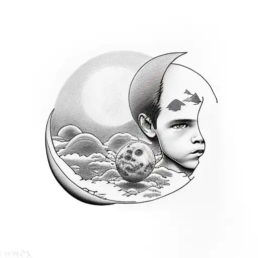 Boy And Moon