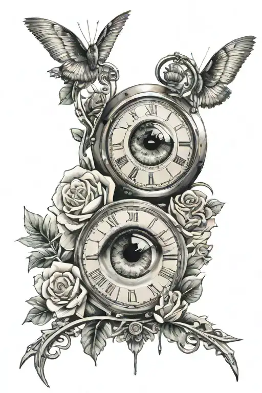 Eye Clock Rose Flamingo Train Track Winding