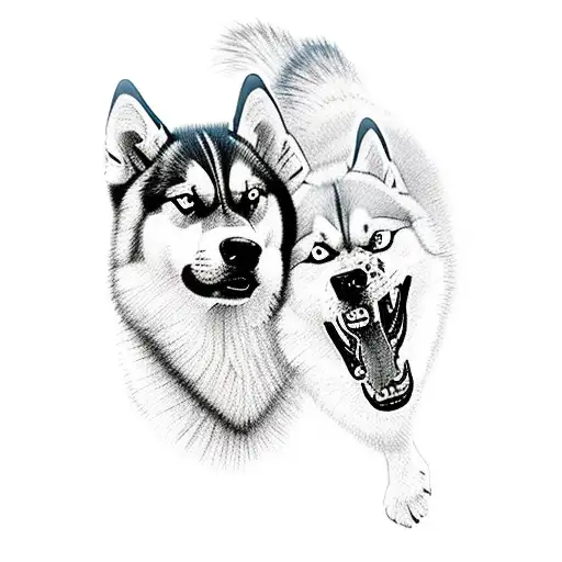 A Majestic Husky Leading A Hiker Up A Mountain