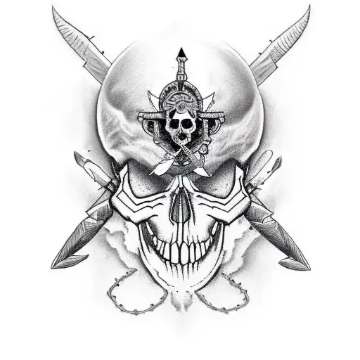 Borderline Personality Disorder Awareness With A Skull And Warrior Siren