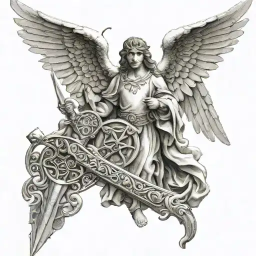 Guardian Angel And Celtic Sword