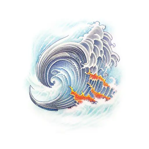 Phoenix With Sea Wave