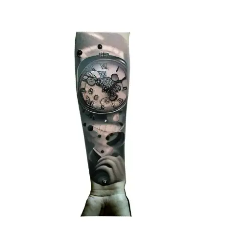 A Woman With A Clock In Her Hand