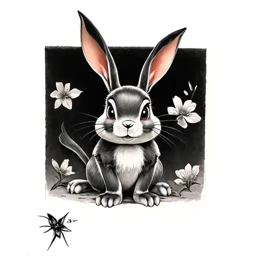 Black And Grey Smooth Shaded Bugs Bunny