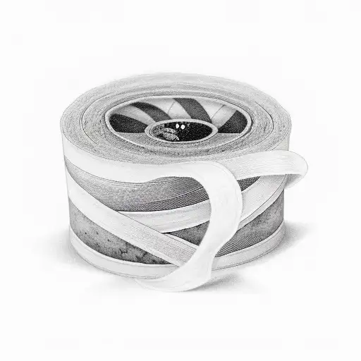 A Realistic Black And White Film Roll Unraveling Into A Beautiful Landscape