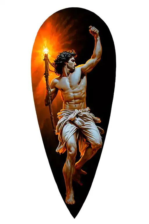 Achilles Dancing Around An Orange Light