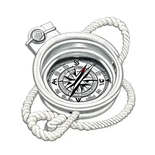 Boat With Rope And A Compass