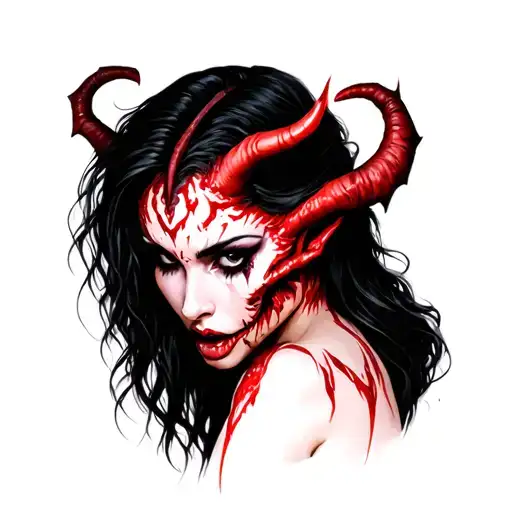 Hell Demon Female Sexy Women Face