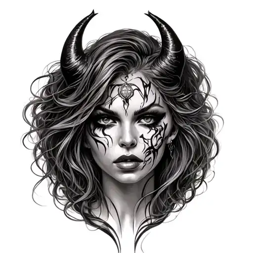 Hell Demon Female Sexy Women Face