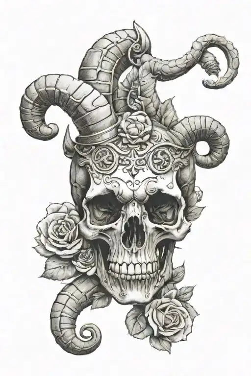 Skull Aries Zodiac Sign