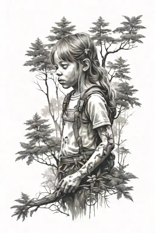 Little Girl In Forest
