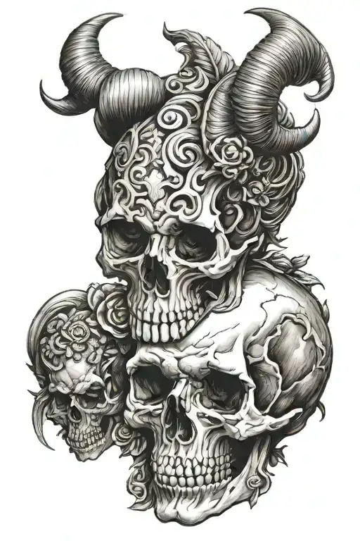 Skull Aries Zodiac