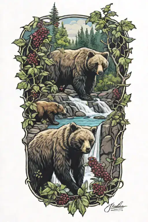Bear Waterfall Berry Bushes