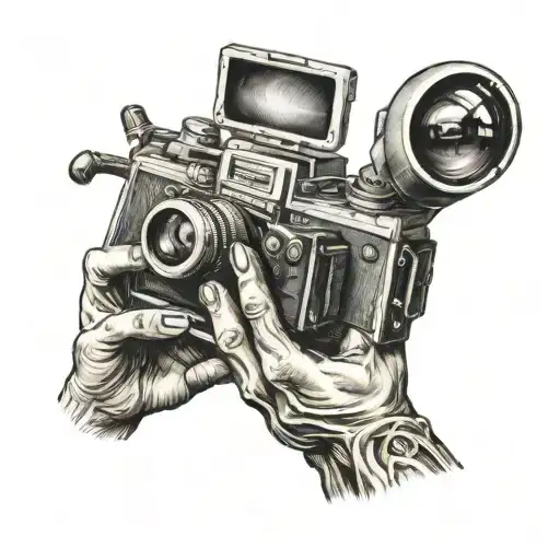 Alien Hand Holding Super 8 Camera