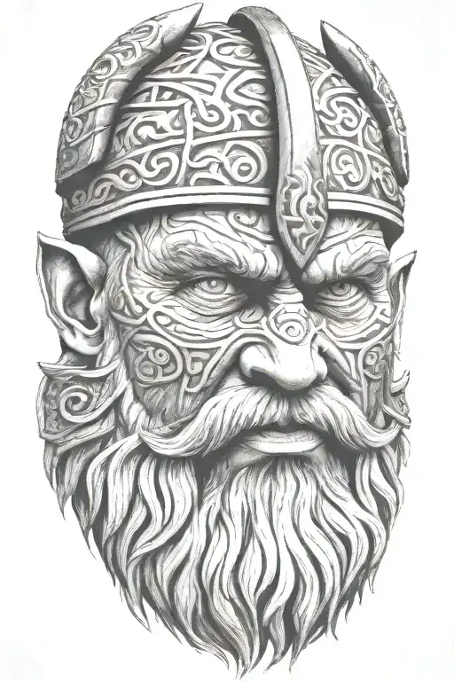 Viking Face 3D Tiltted Straight View Camera