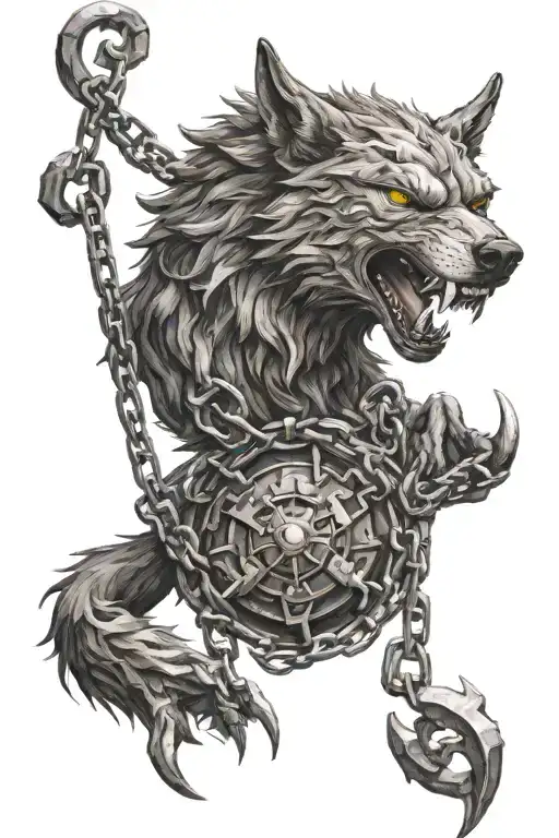 The Wolf Fenrir Chained Up