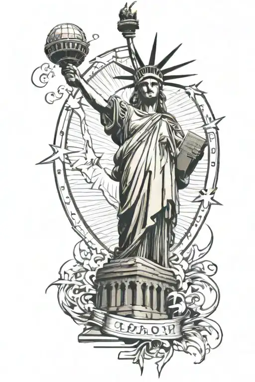 Skeleton Statue Of Liberty Statue