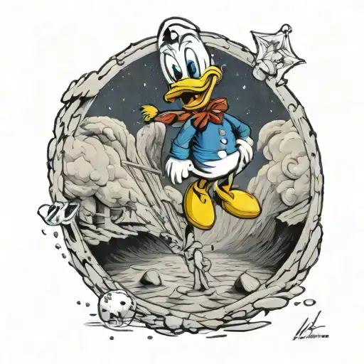Donald Duck Walk On The Moon
