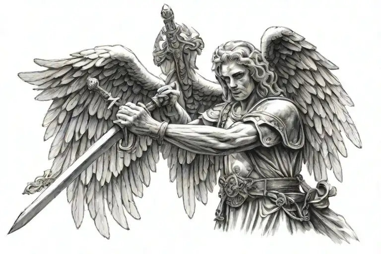 Angel Holding A Sword