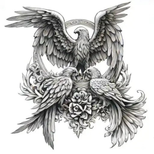 Phoenix And Female Angel Playing