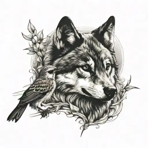 Sparrow Bird And Wolf