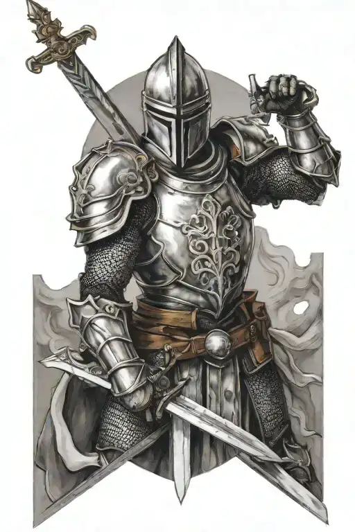 Knight Holding A Sword