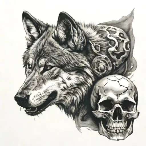 Wolf And Skull