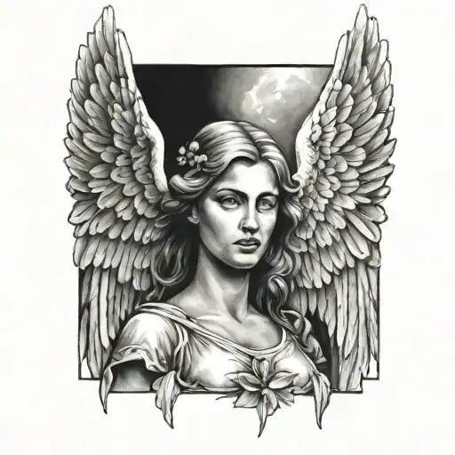 Female Guardian Angel Wings Flying