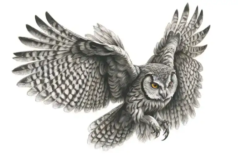 Owl Flying Towards
