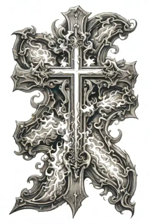 Cross Shining Through Fire