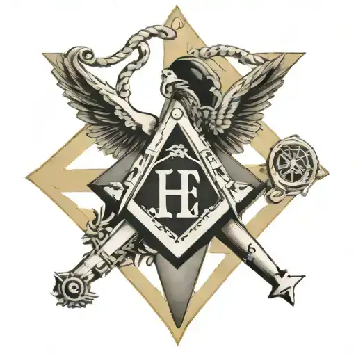 Square And Compass With Hermes