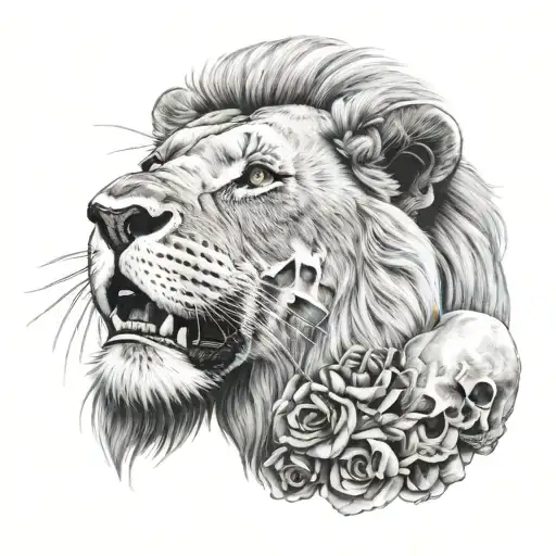 Lion With Skull In Mouth