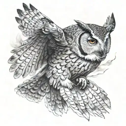 Owl In Flight