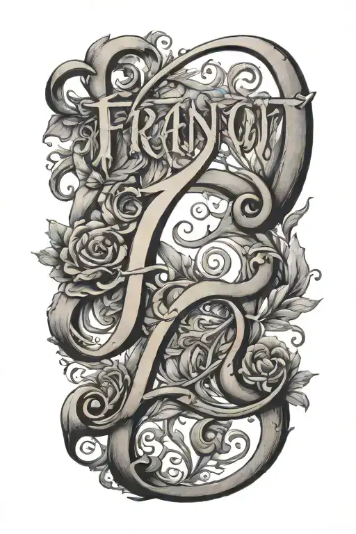 The Word Franov In Cursive