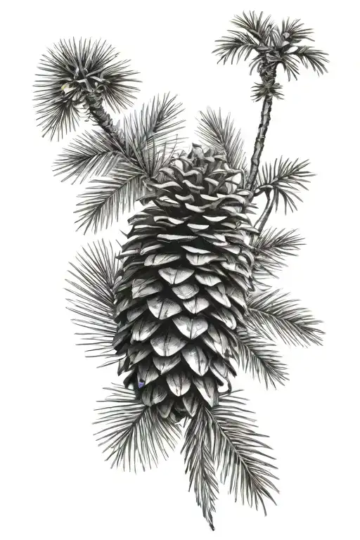 Pine Cone And Palm Tree