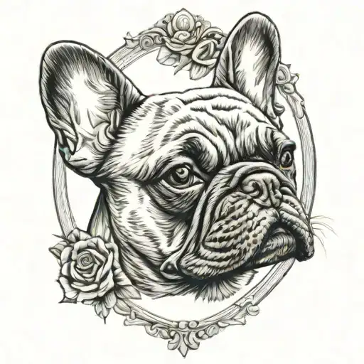 Ace Card Design With French Bulldog
