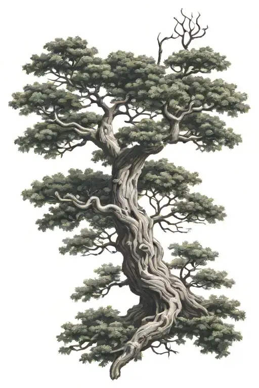 Men's Shoulder Tattoo Oak Tree 7 Branches