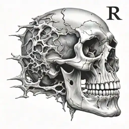 Skull With A Scar Shaped Like The Letter 'R' Integrated
